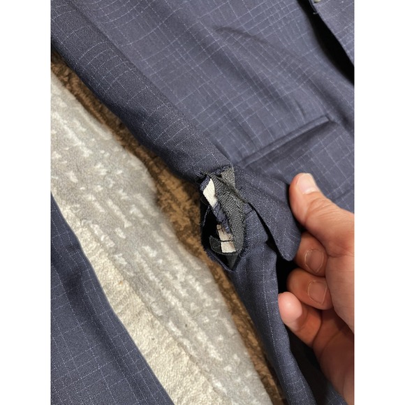 Ermenegildo Zegna Blazer Mens Large Navy Double Breasted Super 100s FLAWS READ* - Picture 15 of 16